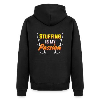 Lustiges Taxidermie und Tierpräparator Taxidermist - Unisex Premium Bio Zip Hoodie - Schwarz - Hinten - Nico (187cm)