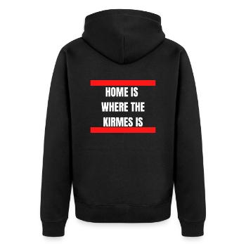 Kirmes - Unisex Premium Bio Zip Hoodie - Schwarz - Hinten - Nico (187cm)