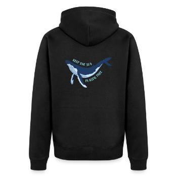 Meerestiere - Unisex Premium Bio Zip Hoodie - Schwarz - Hinten - Nico (187cm)
