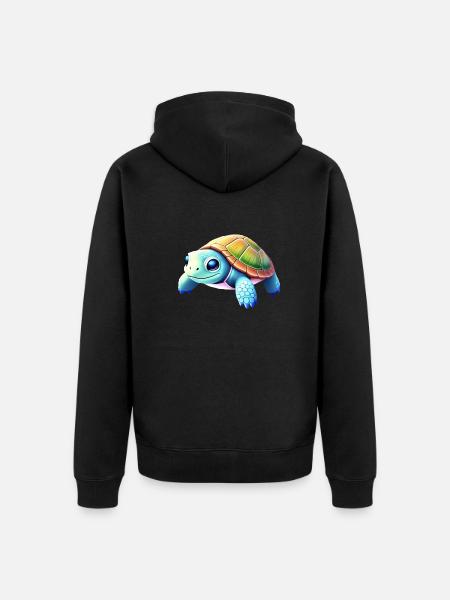 Schildkröte - Unisex Premium Bio Zip Hoodie - Schwarz