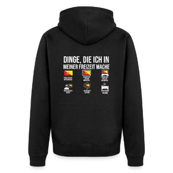 Sizilianer Sizilianisch Sizilien - Unisex Premium Bio Zip Hoodie - Schwarz - Hinten - Nico (187cm)