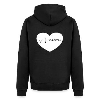 Mein Zuhause ist der Odenwald - Unisex Premium Bio Zip Hoodie - Schwarz - Hinten - Nico (187cm)