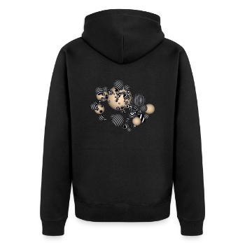 Kugelhaufen - Unisex Premium Bio Zip Hoodie - Schwarz - Hinten - Nico (187cm)