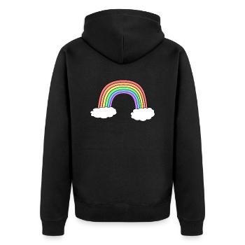 Lighter than the rainbow - Unisex Premium Organic Zip Hoodie - black - Back - Nico (187cm)