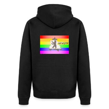 CSD Berlin Gay Pride - Veste à capuche bio Premium Unisexe - noir - Dos - Nico (187cm)