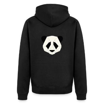 Panda geometric - Unisex Premium Organic Zip Hoodie - black - Back - Nico (187cm)