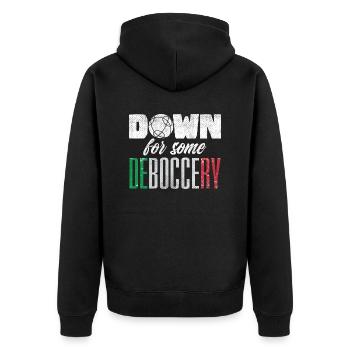 Bocce Ball Player Boules Bocce Down For Some - Unisex Premium Bio Zip Hoodie - Schwarz - Hinten - Nico (187cm)