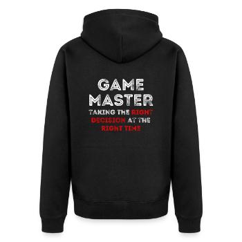 Game Master Taking the right decision .. - Veste à capuche bio Premium Unisexe - noir - Dos - Nico (187cm)