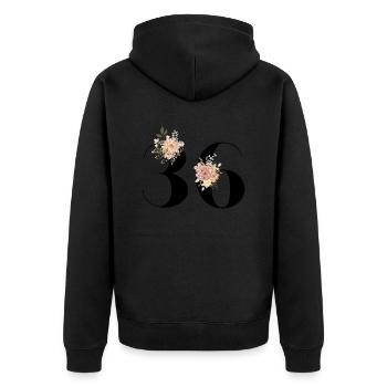 36th anniversary in bloom (Gift of 36 years) - Unisex Premium Organic Zip Hoodie - black - Back - Nico (187cm)