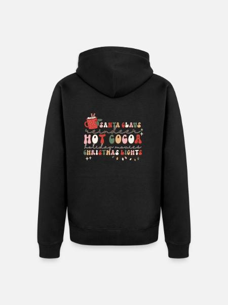 Kakao Julenissen Jul Retro Julesang - Premium økologisk unisex-hettejakke - svart