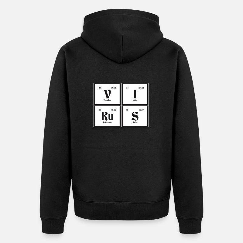 Virus - Tableau périodique des éléments - Veste à capuche bio Premium Unisexe - noir