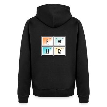 Father | Periodic Table of Elements - Unisex Premium Organic Zip Hoodie - black - Back - Nico (187cm)