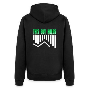 This Guy Hold Funny Bear Cycle Trader T-Shirt - Unisex Premium Organic Zip Hoodie - black - Back - Nico (187cm)
