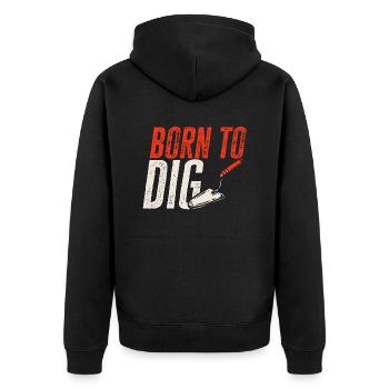 Archaeology Gift Archaeologist - Unisex Premium Organic Zip Hoodie - black - Back - Nico (187cm)