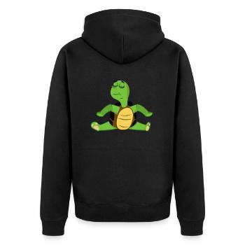 Turtle rend le yoga drôle idée de cadeau - Veste à capuche bio Premium Unisexe - noir - Dos - Nico (187cm)