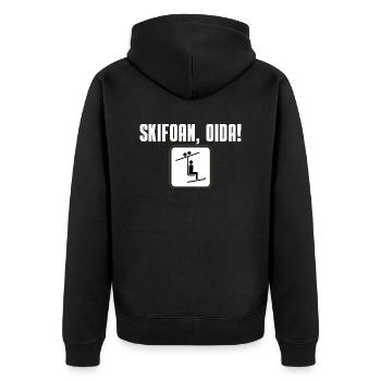 Skifoan - Unisex Premium Bio Zip Hoodie - Schwarz - Hinten - Nico (187cm)