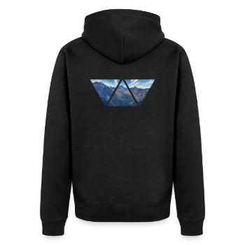 Alps Triangle Hiking Mountains Gift Photo Holiday - Unisex Premium Organic Zip Hoodie - black - Back - Nico (187cm)