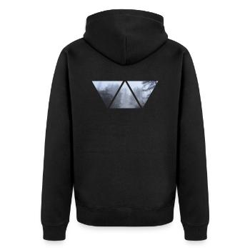 Forest Fog Triangle Photo Gloomy Gift Winter - Unisex Premium Organic Zip Hoodie - black - Back - Nico (187cm)
