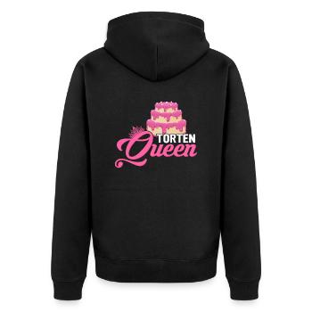 Torten Queen Konditor Torten Bäckerin - Unisex Premium Bio Zip Hoodie - Schwarz - Hinten - Nico (187cm)