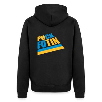 Conception du logo Puck Futin - Veste à capuche bio Premium Unisexe - noir - Dos - Nico (187cm)