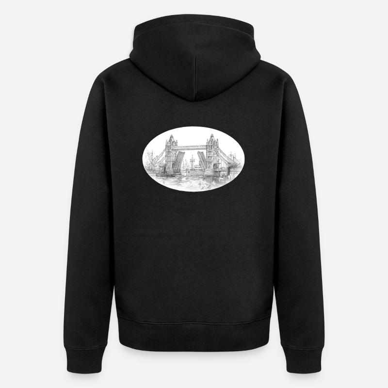Pont de la tour - Veste à capuche bio Premium Unisexe - noir