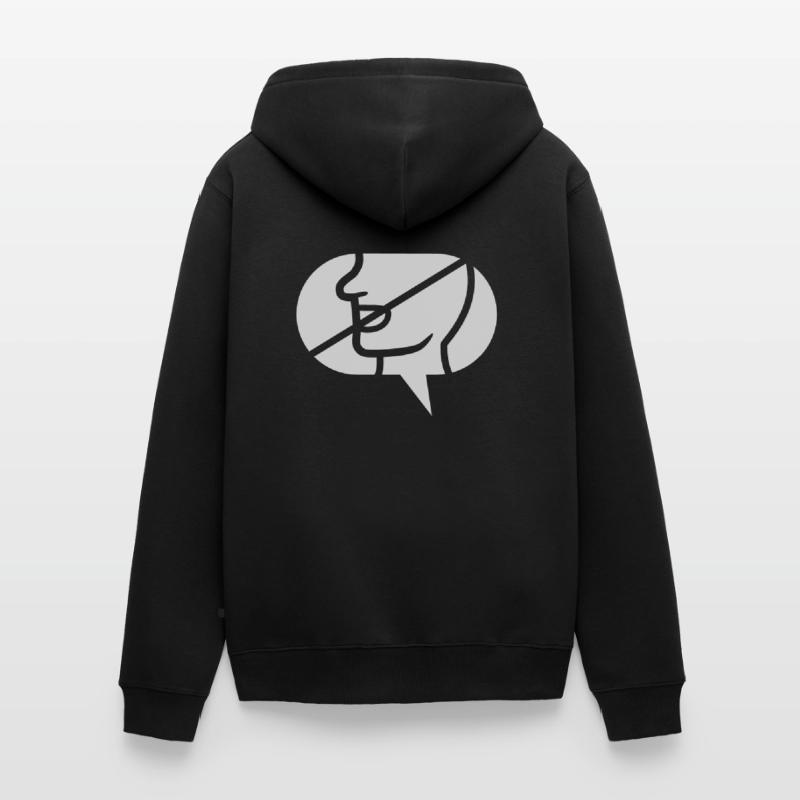 Forbidden Communicate Icon Speech Bubble Unisex Premium Organic Zip Hoodie