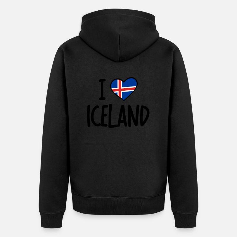 J’adore l’Islande - Veste à capuche bio Premium Unisexe - noir