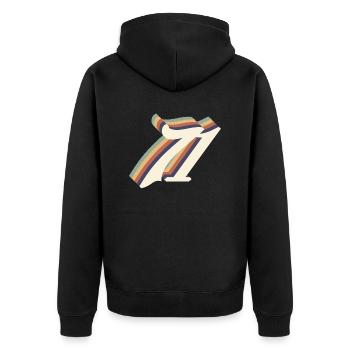 Vintage 71st Anniversary - Unisex Premium Organic Zip Hoodie - black - Back - Nico (187cm)