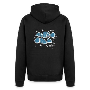 Après ski only - Unisex Premium Organic Zip Hoodie - black - Back - Nico (187cm)