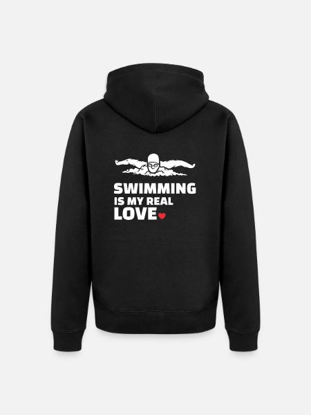 J’adore nager - Veste à capuche bio Premium Unisexe - noir