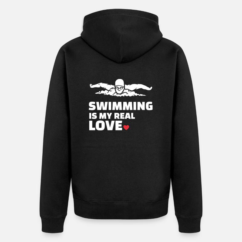 J’adore nager - Veste à capuche bio Premium Unisexe - noir