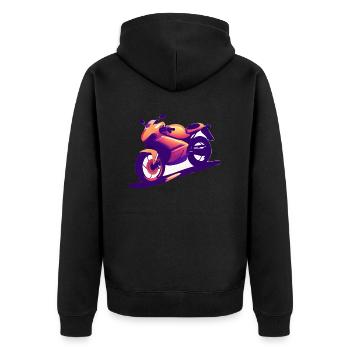 Moto Fan Motocross Motocyclistes - Veste à capuche bio Premium Unisexe - noir - Dos - Nico (187cm)