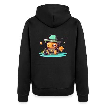 Sinful robot - Unisex Premium Organic Zip Hoodie - black - Back - Nico (187cm)