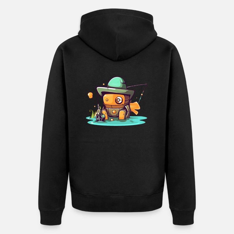 Robot pécheur - Veste à capuche bio Premium Unisexe - noir