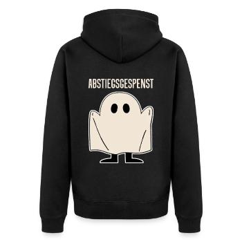 Abstiegsgespenst - Unisex Premium Bio Zip Hoodie - Schwarz - Hinten - Nico (187cm)