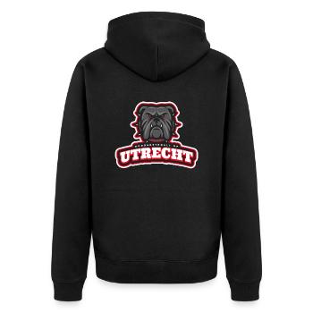 Utrecht, la paille du tonnerre - Veste à capuche bio Premium Unisexe - noir - Dos - Nico (187cm)