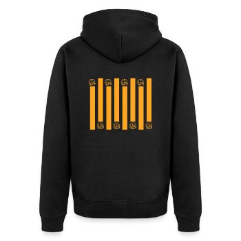 boardgame chess backgammon game night - Unisex Premium Bio Zip Hoodie - Schwarz - Hinten - Nico (187cm)