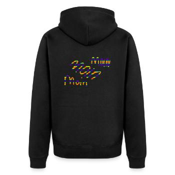 moin moin moin 3 - Unisex Premium Bio Zip Hoodie - Schwarz - Hinten - Nico (187cm)