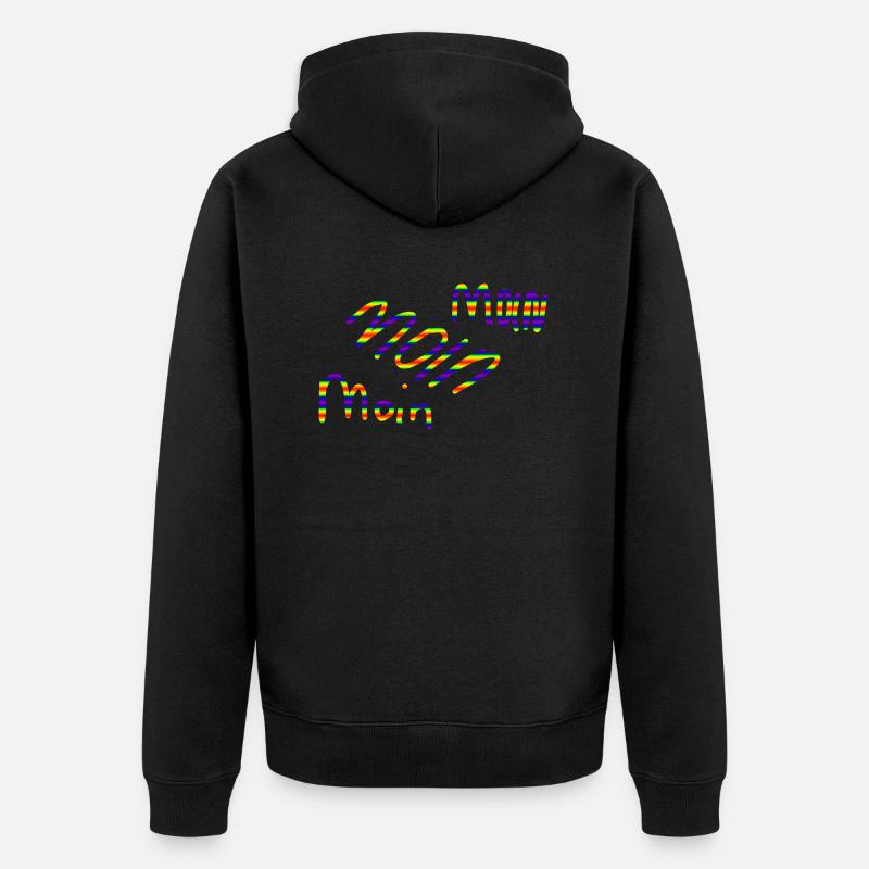 moin moin moin 3 - Unisex Premium Bio Zip Hoodie - Schwarz