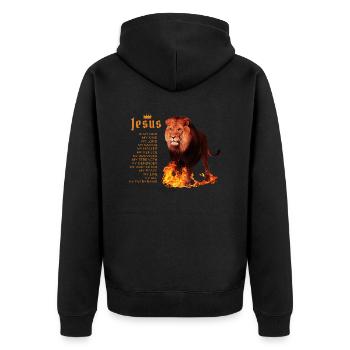 Lion Christian Jesus Is My God King, Lord, and - Unisex Premium Organic Zip Hoodie - black - Back - Nico (187cm)