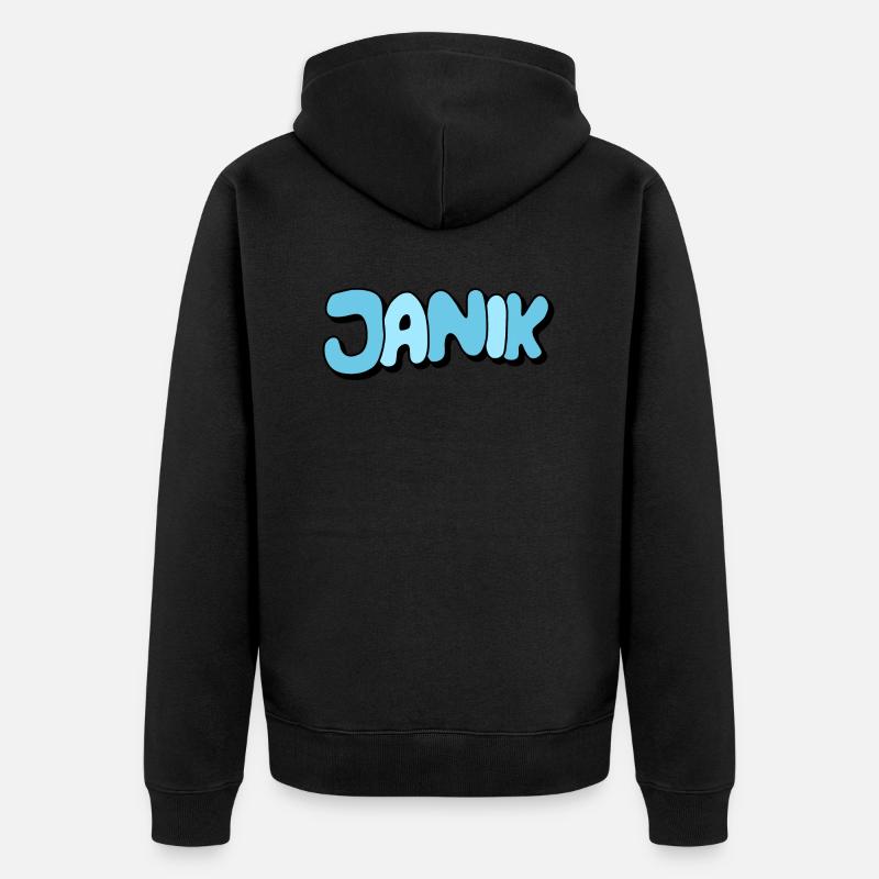 Janik - Unisex Premium Bio Zip Hoodie - Schwarz