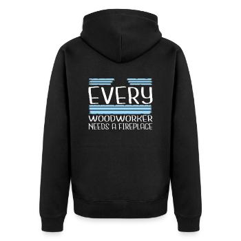 plumber sayings carpenter work tshirts - Unisex Premium Organic Zip Hoodie - black - Back - Nico (187cm)
