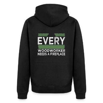 bday carpenter joke awesome felling birthday - Unisex Premium Bio Zip Hoodie - Schwarz - Hinten - Nico (187cm)