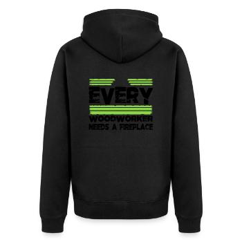 safety helmet aaron carpenter tshirts present idea - Unisex Premium Bio Zip Hoodie - Schwarz - Hinten - Nico (187cm)