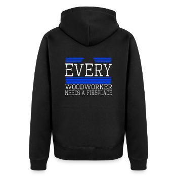 birthday present idea lumberjack statement - Unisex Premium Bio Zip Hoodie - Schwarz - Hinten - Nico (187cm)