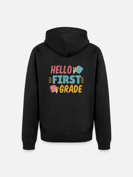 Hallo Erstklässler Hallo Erstklässler Geschenkinsp - Unisex Premium Bio Zip Hoodie - Schwarz