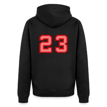 Cool Retro Retrostyle Jersey Number Back Number - Unisex Premium Organic Zip Hoodie - black - Back - Nico (187cm)
