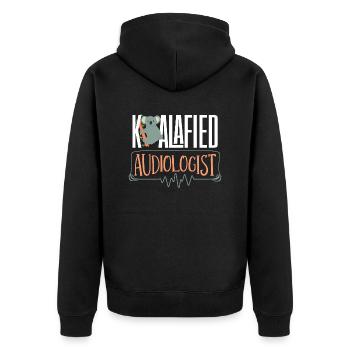 Pediatric Audiologist Audiology Koalafied - Unisex Premium Bio Zip Hoodie - Schwarz - Hinten - Nico (187cm)
