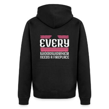 carpenter tshirts tree feller john carpenter - Unisex Premium Organic Zip Hoodie - black - Back - Nico (187cm)