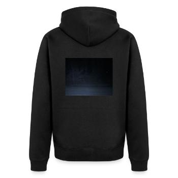 Gruselige Kreatur im Wald - Unisex Premium Bio Zip Hoodie - Schwarz - Hinten - Nico (187cm)